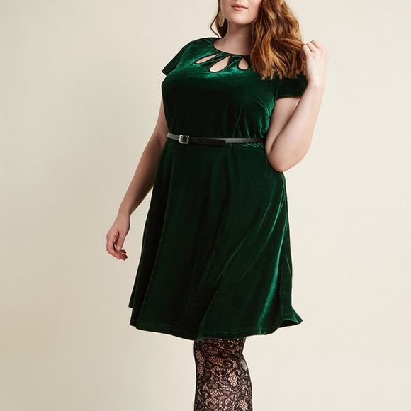 modcloth green velvet dress The Velvet Enchantment Gown main image 1